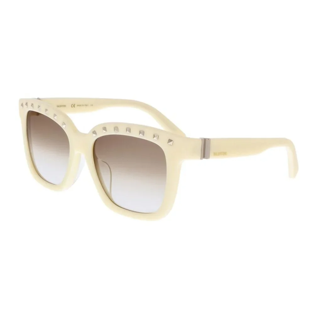 Valentino Garavani  - V660SA 103 Rockstud Ivory Sunglasses, Bone w/Studs, New